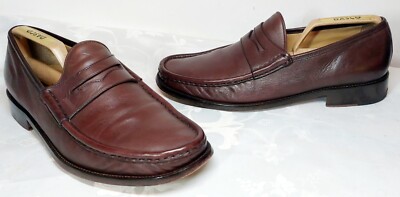 CHEANEY Verona Herren Ganzleder Braun Penny Loafer Slipper Schuhe Größe UK 8,5 F