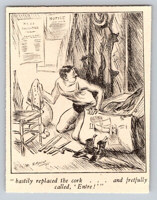 1905 McClure's Mag Oct Everett Shinn Illustration hastily replaced the cork and