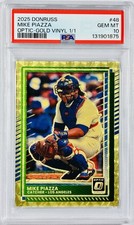 2025 Panini Donruss Optic #48 Mike Piazza Gold Vinyl 1/1 PSA 10 Gem Mint