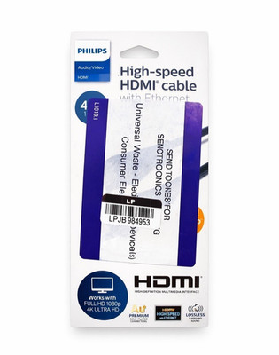 Philips 4'  feet foot Basic HDMI High Speed Cable with Ethernet - Black