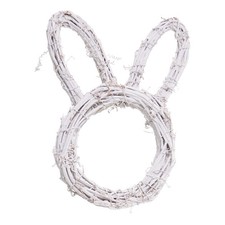 Rattan Kranz Hasenkopf 21x35x3 cm Osterdekoration Türkranz Hase Naturdeko