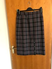Women’s Canda Vintage Check Tartan Wool Blend Knee Length Skirt. Uk 16 Fits 14