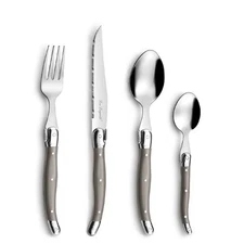 Amefa Lou Laguiole Tradition 24-Piece Silverware Set Stainless Steel Flatware