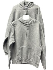 2- Champion Eco Authentic Gray Hoodie Pullover Sweatshirt Ash Gray Large