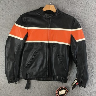First Racing Jacket Men S Regular Motorcycle Thinsulate Leather Orange Black NEW