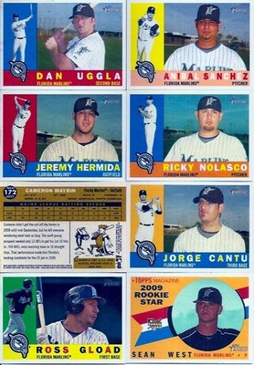 2009 Topps Heritage Florida Marlins Complete  Regular + Update Team Set (17)