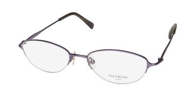 NEW VERA WANG LUXE LACERTA EYEGLASS FRAME HALF-RIM TITANIUM OVAL LI 50-16-135