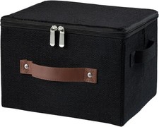 Storage Bins with Zipper Lid Decorative Lidded Box Fabric Baskets