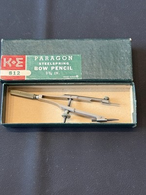 Paragon Steelspring Bow Pencil 812 Drafting Compass 3¾  w/ Case
