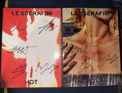 With pob) LE SSERAFIM LESSERAFIM OFFICIAL YZY AUTOGRAPH SIGNED HOT