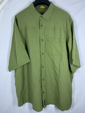 Cabelas Shirt Mens 2XLT Tall Green Performance Modal Short Sleeve Camp Button Up