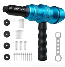 Rivet Gun Adapter for Electric Drill Libraton Pop Rivets, 3/32" 1/8" 5/32" 3/16"