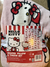 CLEARANCE NWT Hello Kitty Shaped Pillow Throw Set 40" X 50" Soft Cozy