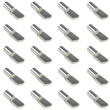 5mm Cabinet Shelf Pegs Spoon Shape Nickel Plated Metal Support Pins for Books...