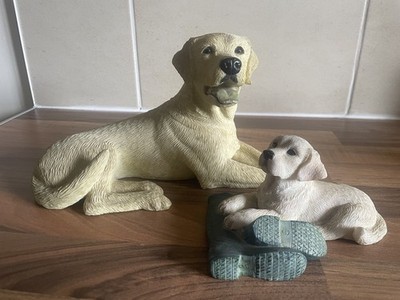 Paar Regency Fine Arts Labrador Ornamente  Labrador  &  Warte auf seinen Meister 