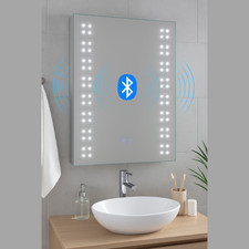 Keenware LED Bathroom Mirror With Wireless Bluetooth Speakers, Demister & Shaver
