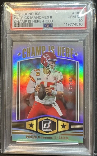 2023 Donruss Patrick Mahomes II Holo Champ Is Here #CIH1 /100 PSA 10