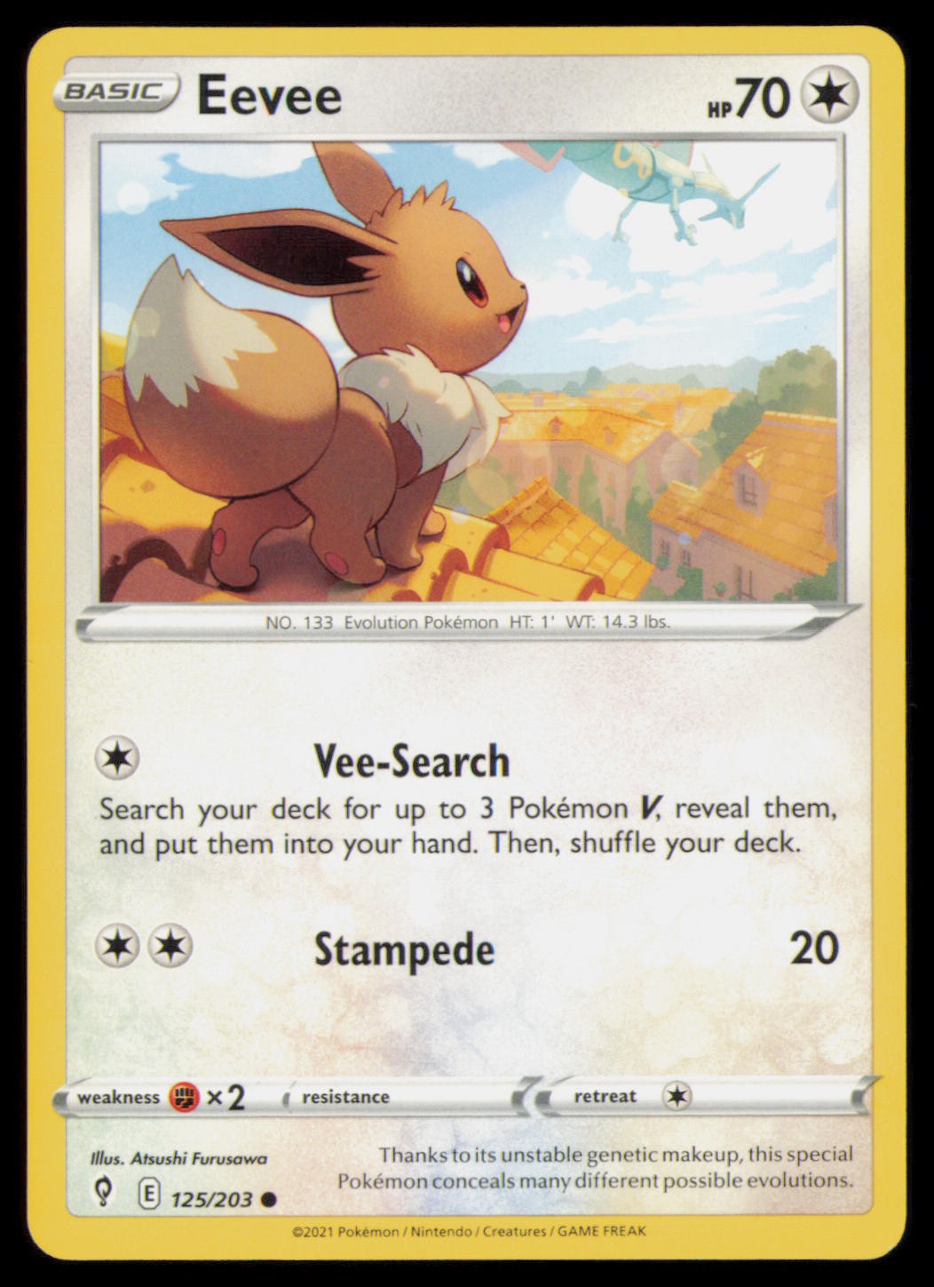 Eevee 125/203 Common Evolving Skies Pokemon Near Mint
