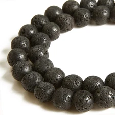 100Pcs 8Mm Black Lava Beads Natural Gemstone Beads round Loose Beads for Craftin