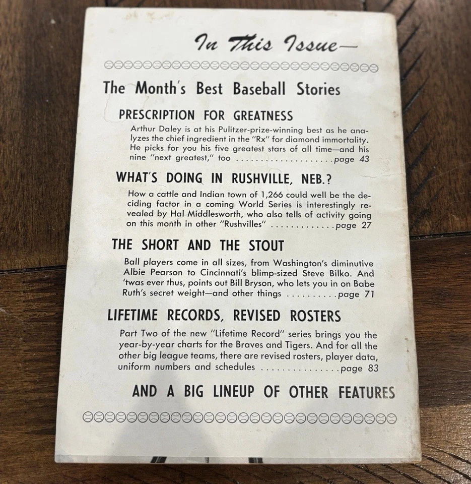 Warren Spahn Signed Autographed Magazine Baseball Digest 1958 Braves JSA AV16896 - Image 2 of 2