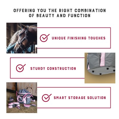Kit De Soins Pour Cheval Weaver Equine 7 Pièces - Bleu Pailleté - Avec Sac Fourre-tout