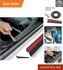 Universal Black Car Window Weather Stripping with Strong Adhesive Seal - 13Ft