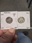 1921-D, 1921-P Mercury Dime Two Coins