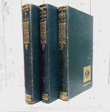 Selma Lagerlof 1920s Leather Book Set Jerusalem, Emperor of Portugallia - RARE