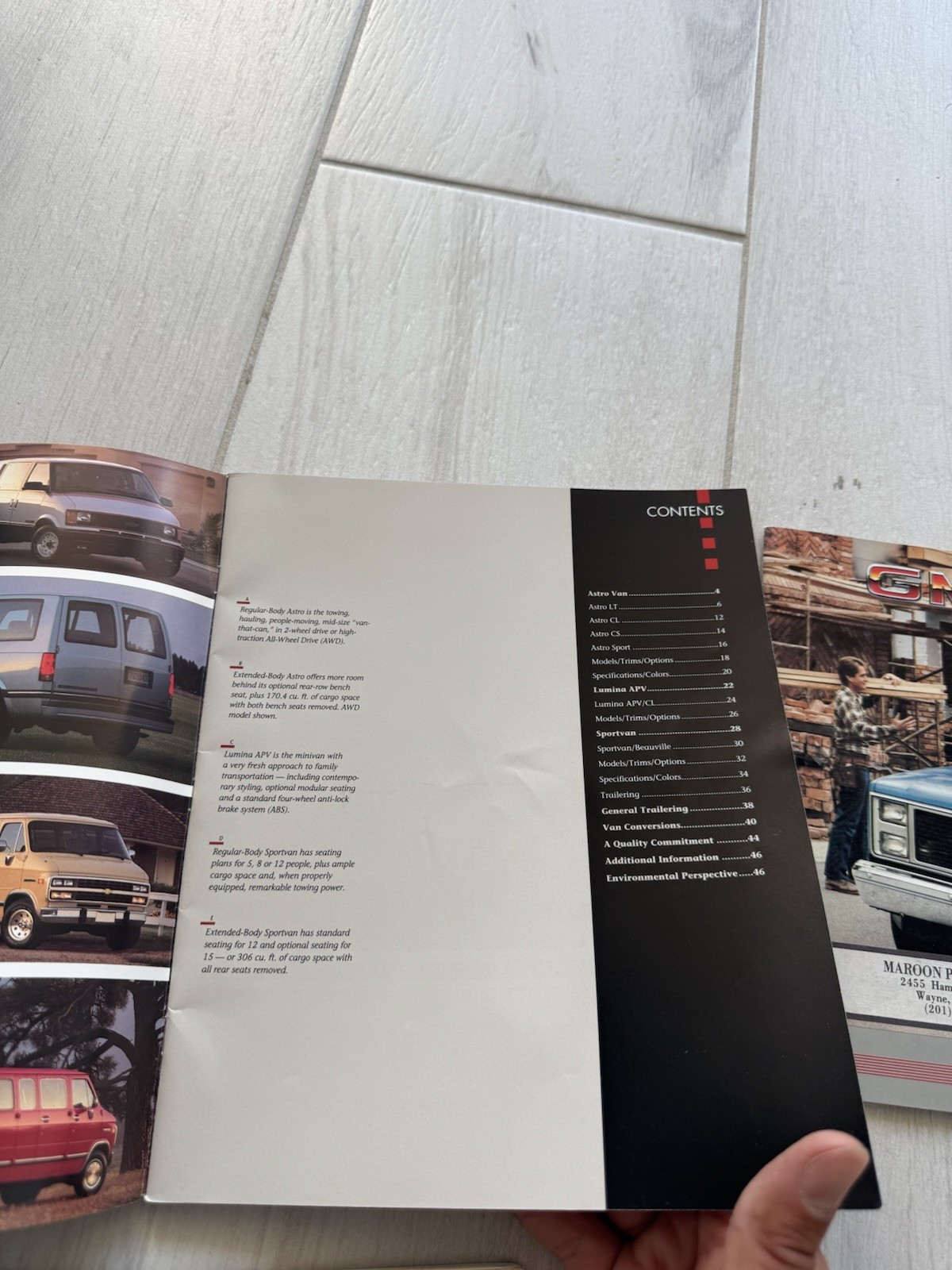 Vintage Car Brochures GMC Chevy Cadillac 1988–1992 Lot of 4