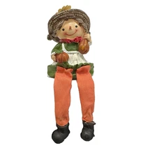 Scarecrow Shelf Sitter Figurine Greenbrier International 6" Long Straw Hat Pump