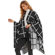Shawl Wrap Poncho Open Front Cape Spring Fall Winter Women Elegant Sweater
