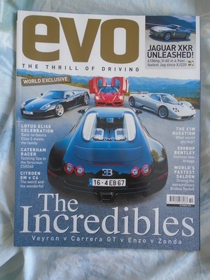 Evo No 96 Oct 2006 Veyron vs Carrera GT vs Enzo vs Zonda, Lotus Elise