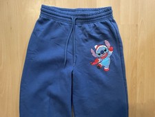 Juniors Lilo and Stitch Santa Baby Blue Sweat Lounge Pajama Pants Size Small