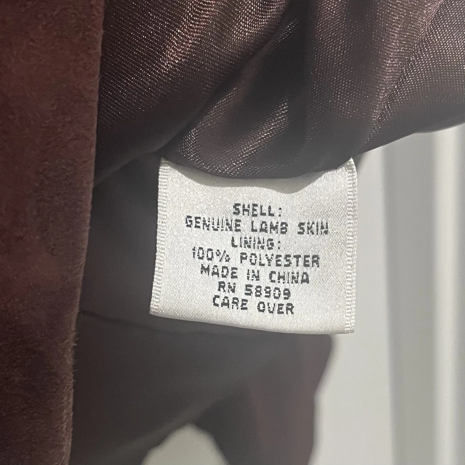 Women’s Brown Lamb Skin Jacket Large Katherine Kelly - Image 4 of 4