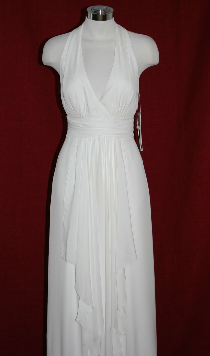 nicole miller halter wedding dress NICOLE MILLER GRECIAN INSPIRED HALTER BRIDAL WEDDING GOWN DRESS 6 $1100  FA0028