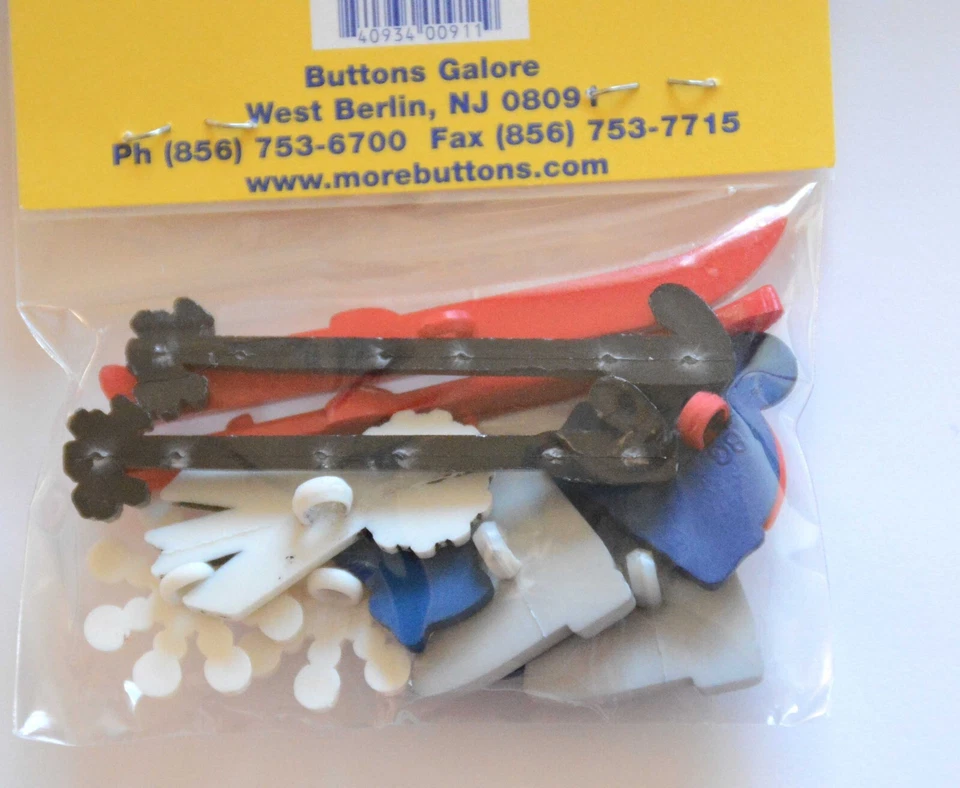 On the Slopes ~ Skiing / Craft Buttons / Buttons Galore / Skies ~ Poles ~ Boots - Image 2 of 3