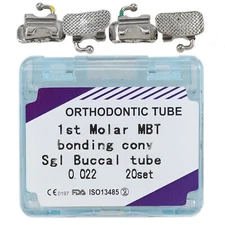 80PCS Dental Orthodontic Convertible Buccal Tube 1st Molar Tube MBT 022 Bondable