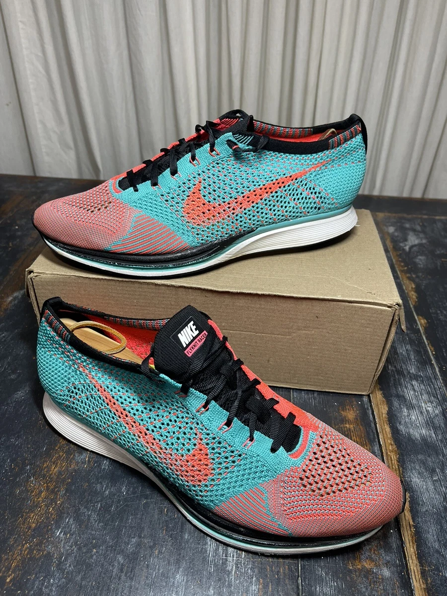 difícil Permeabilidad Humillar Nike Flyknit Racer Hyper Jade 526628-306 Men Size 11.5 | eBay