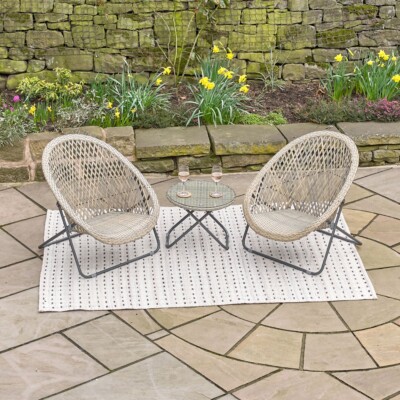 HOT Natural Cheap Rattan Bistro Set TOBS Outdoor Rattan Bistro
