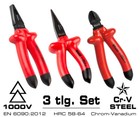 3x Elektriker Seitenschneider Kombi Spitz Zange Dicke Isolierung IEC Norm 1000 V
