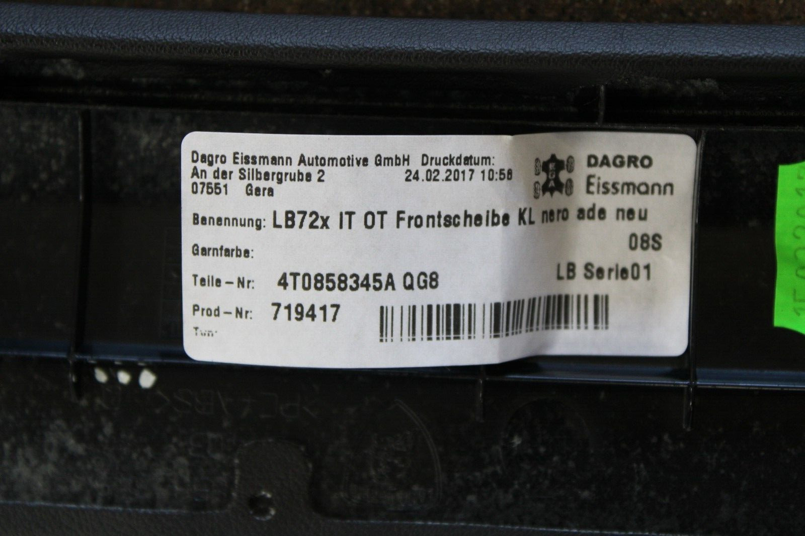 Lamborghini Huracan LP580, Front Dash Trim, Dmg, Used, P/N 4T0858345A