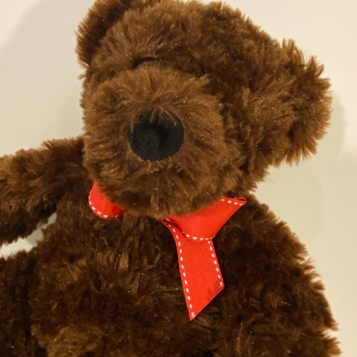 Trevor Bear (Brown with Red Bow) by People Pals Soft Cuddly