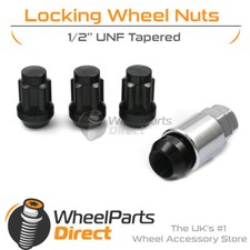 Schwarz Economy 1/2" Sicherungsmuttern für Jaguar XJ [X300] 94-97 auf Aftermarket-Rädern