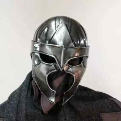 Medieval Steel Knight Helmet Costume 18 Gage LARP SCA Armor Helmet Gift Item