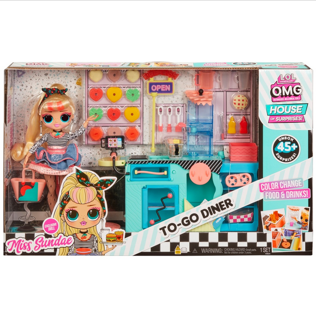 L.O.L. Surprise Diner OMG Playset kitchen Sundae doll kids