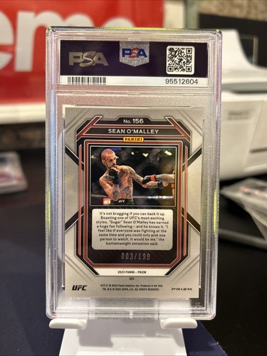 2023 Prizm Sean O'Malley #156 Red  /199 PSA 9 - Picture 2 of 2