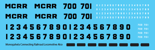 N Scale - Monongahela Connecting Alco Locomotive Decals