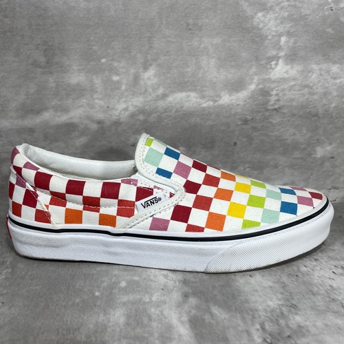 VANS Multi Color Checkered Slip On Women's Flats Loafers Size 7 - Picture 5 of 14