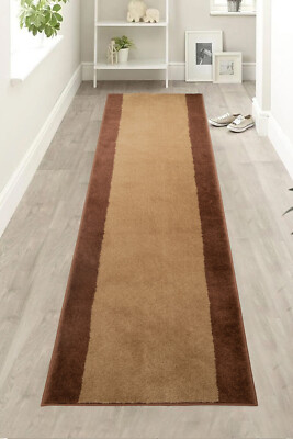 Stair Runner Solid Border Design Medium Soft Pile Non Slip 26'' / 36'' Wide Option