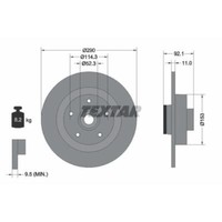 Textar 2X Bremsscheibe Hinten Ø290 Mm Voll FüR Renault Grand ScéNic III JZ0/1_